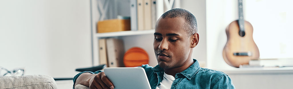 Man with tablet